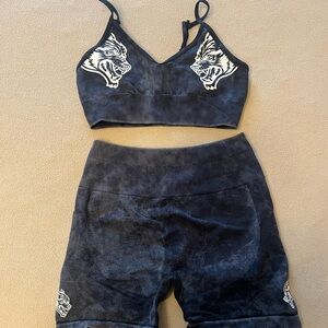 Darc Sport Black Athletic Set with White Wolf Design